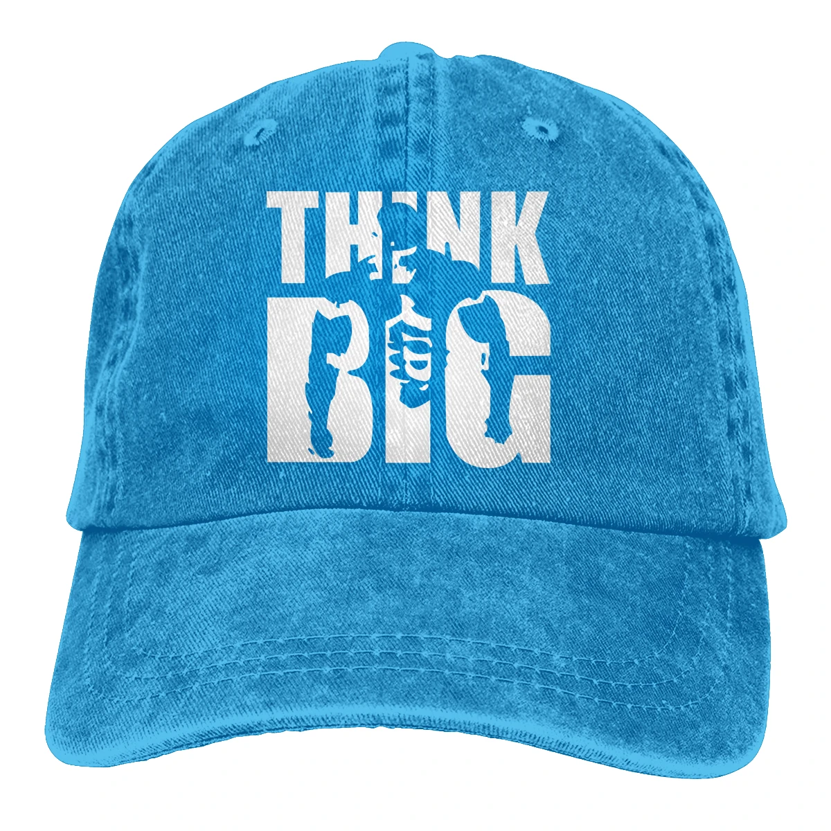 Think Big Man Casquette черные унисекс Мужские Женские джинсовые бейсболка с ремешком кепки Регулируемая шляпа для гольфа папа