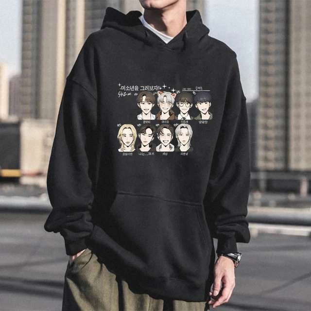 New Harajuku Korean Style KPOP Straykids Stray Kids Album Women Hoodies  Sweatshirts Long Sleeve Patchwork Hooded Tops Pullovers - AliExpress