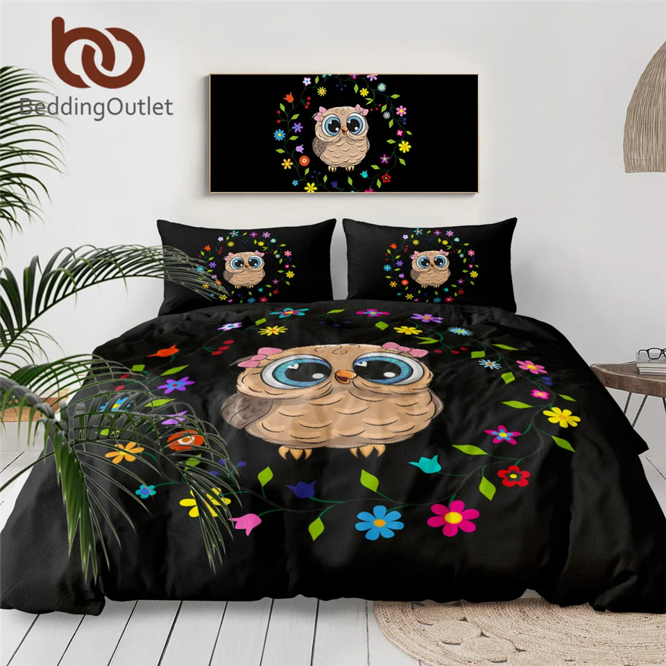 kids owl bedding