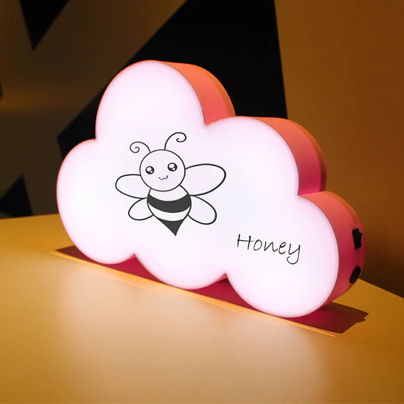 

USB Night Lights LED Lightbox DIY Cloud Handwritten Message Table Ins Girl Net Red Anchor Bedroom Layout Creative Decoration