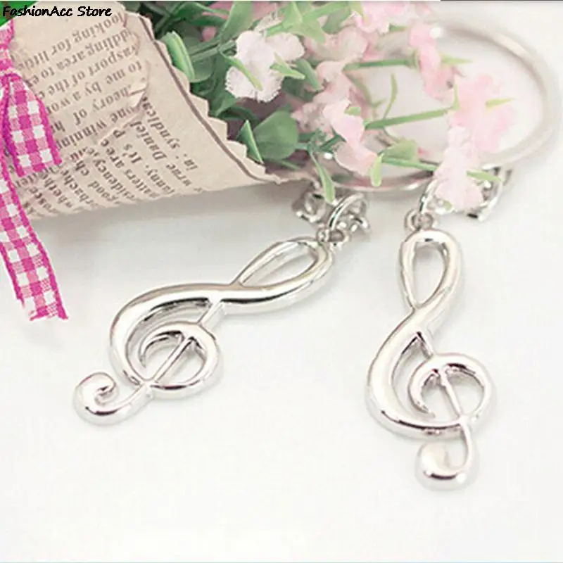 1PCS Men Women Key Chain For Car Metal Music Symbol Ring Chains Trinket New Plated Musical Note | Украшения и аксессуары