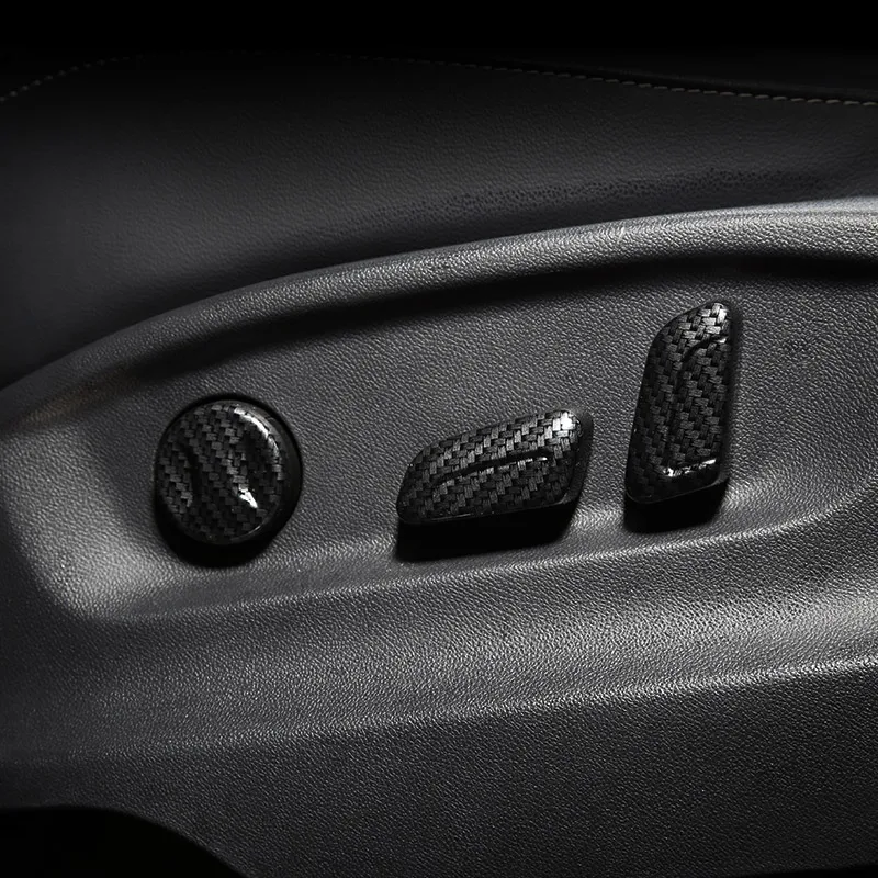 Interior Carbon Fiber Decorative Electric Seat Adjustment Cap Cover ...