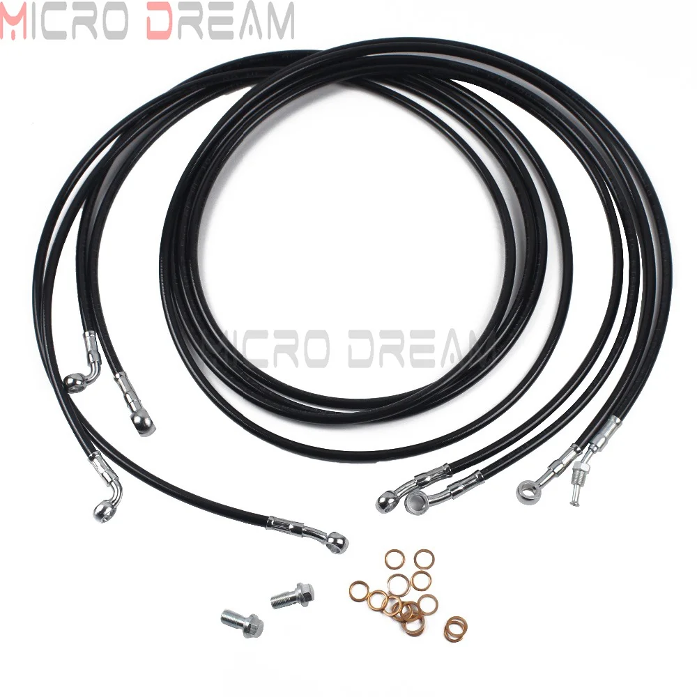 Замена 10-12 "руль черный верх линия тормозного кабеля комплект для Harley Touring ABS модели 2014-2017 улиц Road King Glide