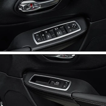 

ABS Chrome Accessories For Jeep Cherokee KL 2014 2015 2016 2017 2018 Car Door Window Glass Lift Control Switch Panel Cover Trim
