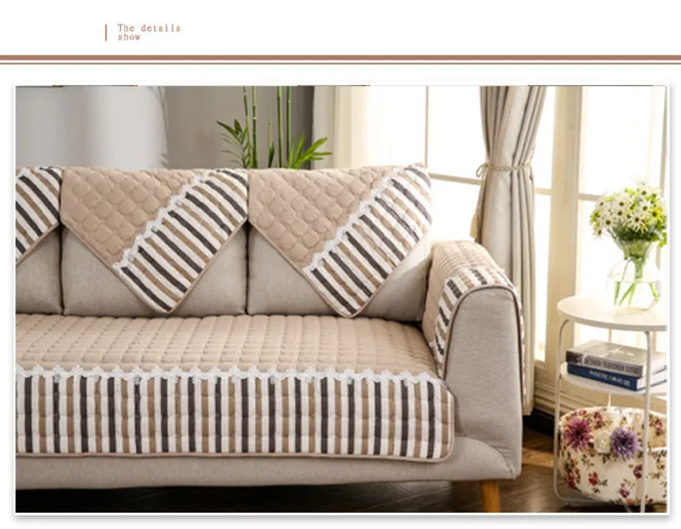 Чехлы для дивана, хлопок, для мебели, нескользящий коврик для дивана, в полоску, Современные чехлы для дивана, домашний текстиль, forros para muebles de sala CX527