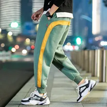  Winter Men Pants Joggers Elastic Waist Casual Fleece Warm Trousers Men Loose Comfy Workout Tracksuit Mens Sweatpants 
