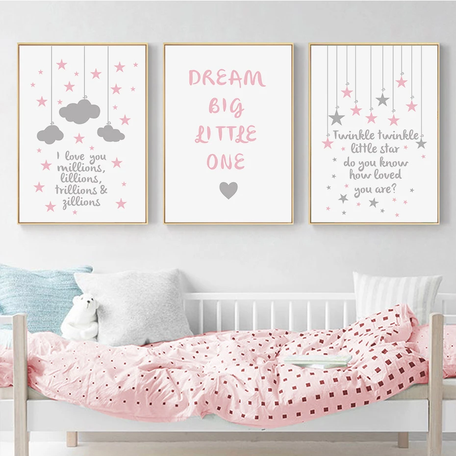 Toile De Dessin Anime Etoiles Roses Bling Bling Peinture De Nuage Citation Murale Affiches D Art Imprimes D Images Pour Decor De Chambre De Bebe Fille Aliexpress Toile De Dessin Anime Etoiles Roses Bling Bling Peinture De Nuage Citation Murale Affiches D Art Imprimes D Images Pour Decor De Chambre De Bebe Fille Aliexpress