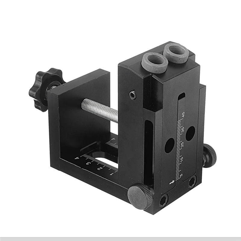 

Upgrade Aluminum Alloy Woodworking Pocket Hole Jig Kit Step Drill Bit Hole Puncher Locator Dowel Jig Set Strong and Durable