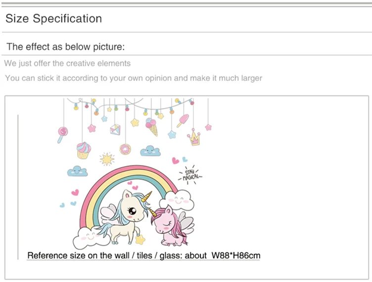 [Shijuekongjian] Мультяшные Животные наклейки на стену DIY Радужный Единорог настенные Переводные картинки с лошадью для дома детские комнаты украшение для детской спальни