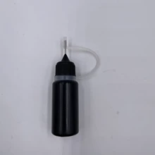 

New 10ml 30ml black PE plastic bottle metal tip tattoo liquid bottle glue container free shipping