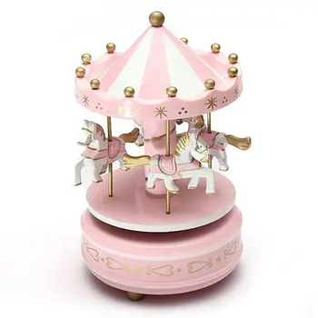 

Merry-Go-Round Wooden Music Box Toy Child Baby Game Home Decor Carousel horse Music Box Christmas Wedding Birthday Gift