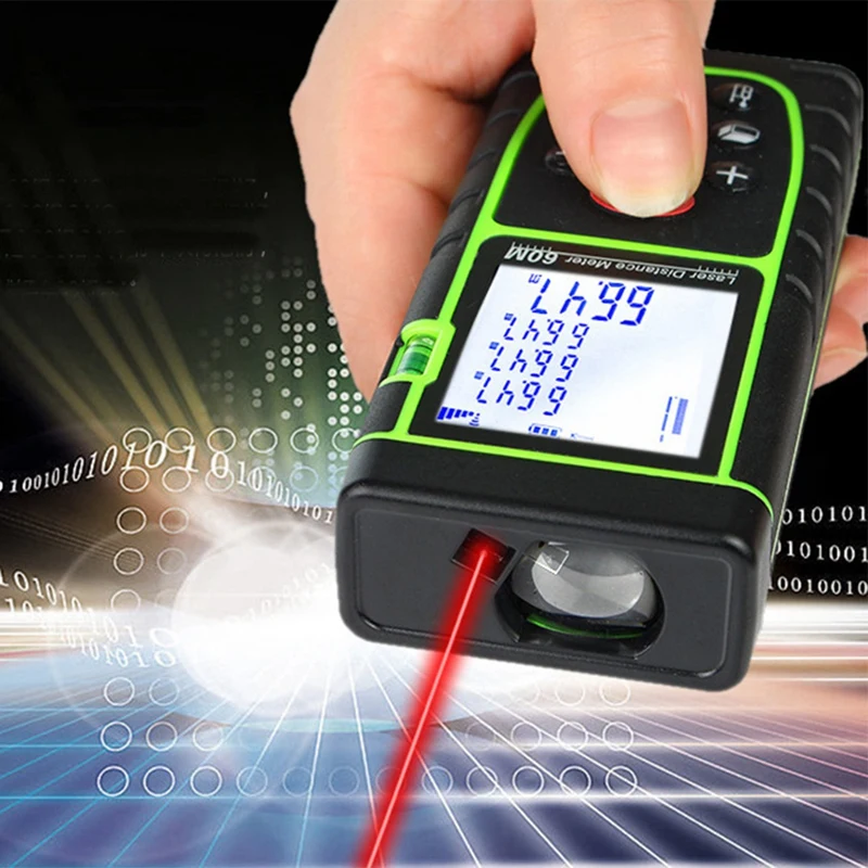 40M Meter Range Finder Measure Handheld Digital Distance Area Volume With Bubble Level Measure Tool