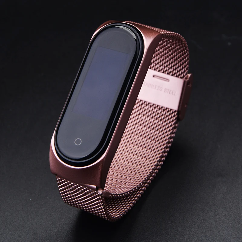 Mi Band 5 4 3 Band Rose Roze Rvs Armband Band Polsband Miband5 Pulseira  Voor Xiaomi Mi Band 5 band5 Band4 Bandjes|Smart Accessories| - AliExpress