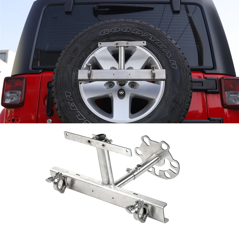 Spare Tire Carrier Licence Plate Holder Flagpole Bracket For Jeep