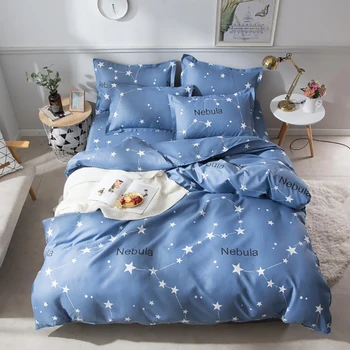 

Thumbedding King Size Bedding Set Nebula Fresh Fashionable Stars Duvet Cover Queen Blue Full Twin Single Comfortable Bed Set