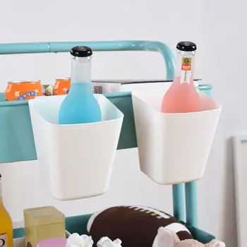 

4pcs/set Portable Hanging Storage Bucket Plastic Container for Kitchen Sundries 7.5 x 9 x 13cm