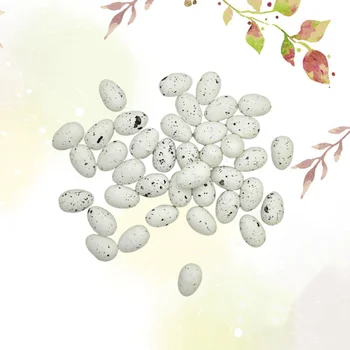 

100Pcs Solid False Pigeon Eggs DIY Graffiti Fake Pigeon Eggs Creative Carrier Pigeon Decor Egg(White)