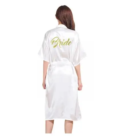 

TJ02 Women Bathrobe Letter Bride Bridesmaid Mother of the Bride Maid of Honor Get Ready Robes Bridal Party Gifts Dressing Gowns