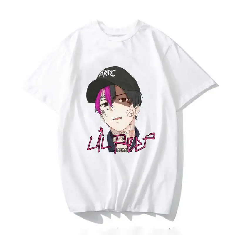 Lil Peep Anime Hell Boy T Shirt Men Kawaii Summer Tops Cartoon Karate Graphic Tees Fashion Tee Shirt Unisex Harajuku Shirt Male