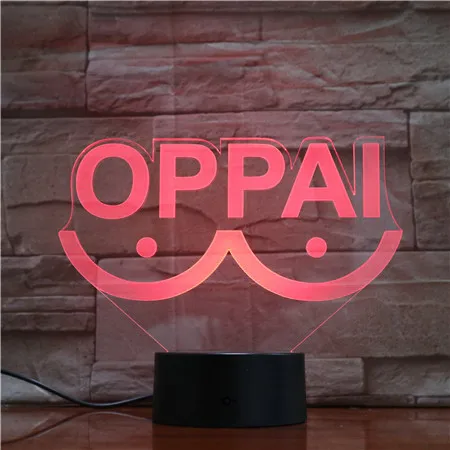

Новинка, светодиодная Ночная лампа Oppai, японский персонализированный ночной Светильник для взрослых, Прямая поставка, крутой меняющий цвет светодиодный ночник, Забавный