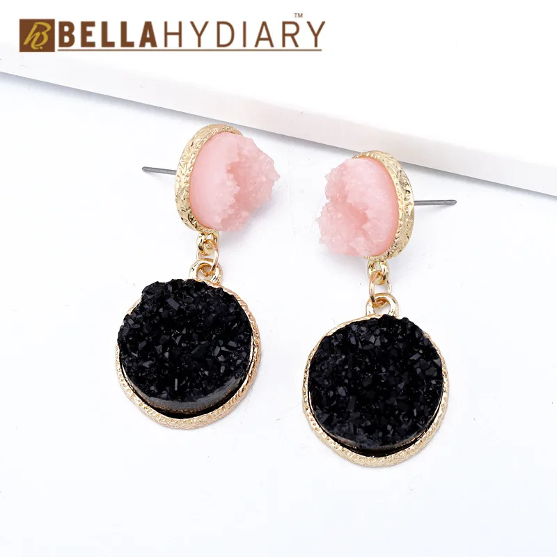 druzy earrings jewelry Ohrringe bijoux earings earring earing pendientes brinco big earrings vintage jewelry wedding earrings geometric earrings long earrings gifts for women resin earrings korean earri (11)