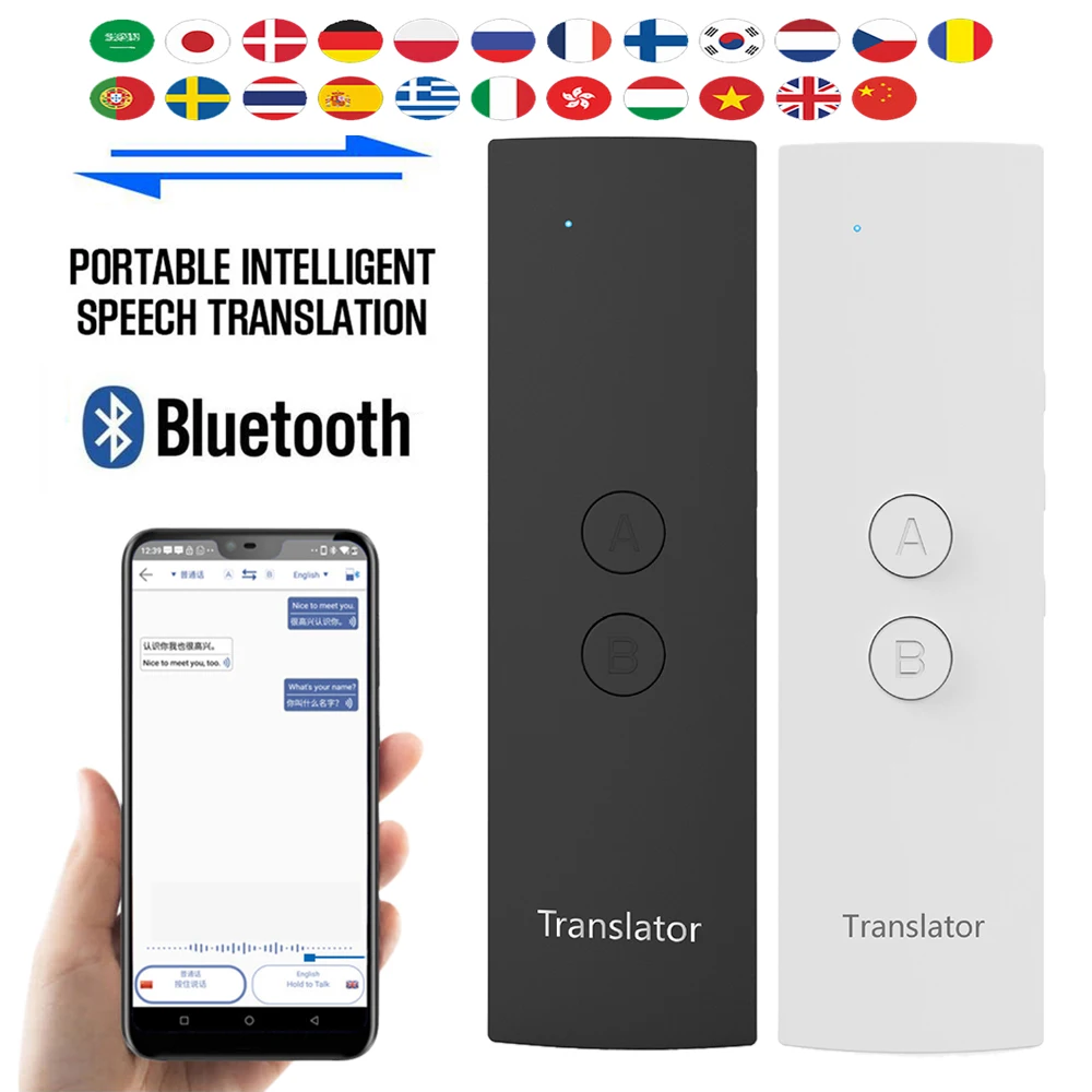 Smart language Translator T6 устройство двухстороннее электронное карманное голосовое устройство Bluetooth для обучения путешествий шоппинга бизнеса 1 шт