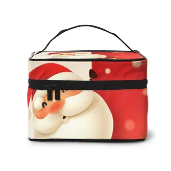 

2020 Women Makeup Bag Cosmetic Bags Cartoon Santa Claus Reindeer And Elf Ladies Beauty Case Cosmetics Organizer Toiletry Bag