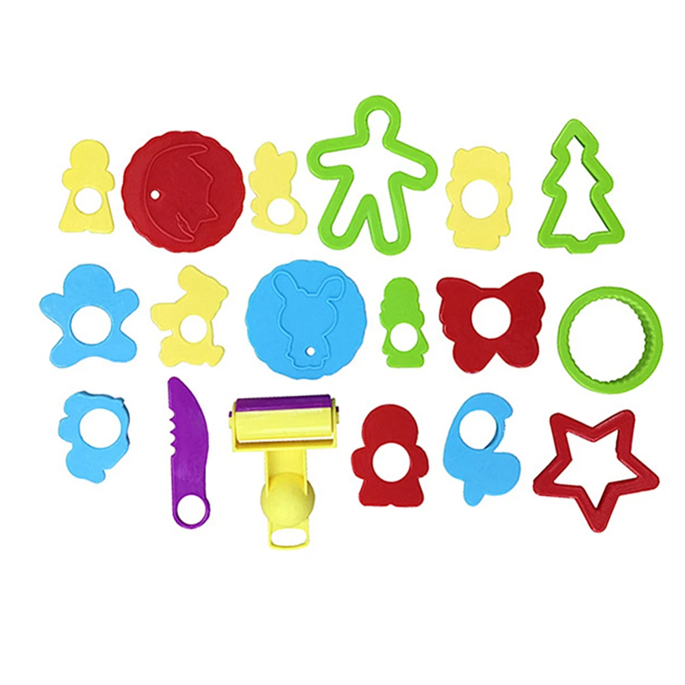 24 Pcs Tools Clay Party Pack Tool Set Cutters Molds Rollers Play Accessories