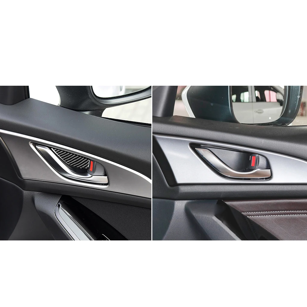 Замена для Mazda 3 Axela- 4 шт./компл. углеродное волокно интерьер автомобиля ручка Накладка крышка наклейка