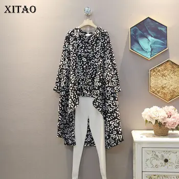 

XITAO Print Pattern Blouse Fashion New Single Breast Irregular 2020 Summer Goddess Fan Minority Casual Style Shirt XJ4746