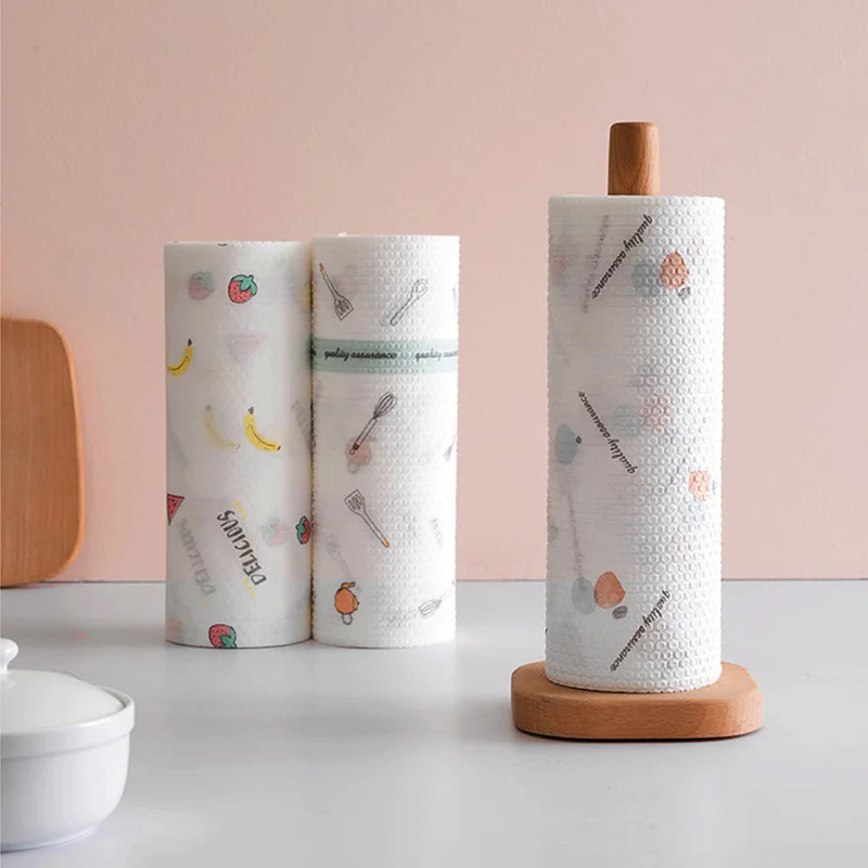 Kitchen Paper Towel Roll Non Woven Fabric Cleaning Rags Soft Washable Cloth Disposable Tissue Dish Clean For Housework Paper Towels Aliexpress