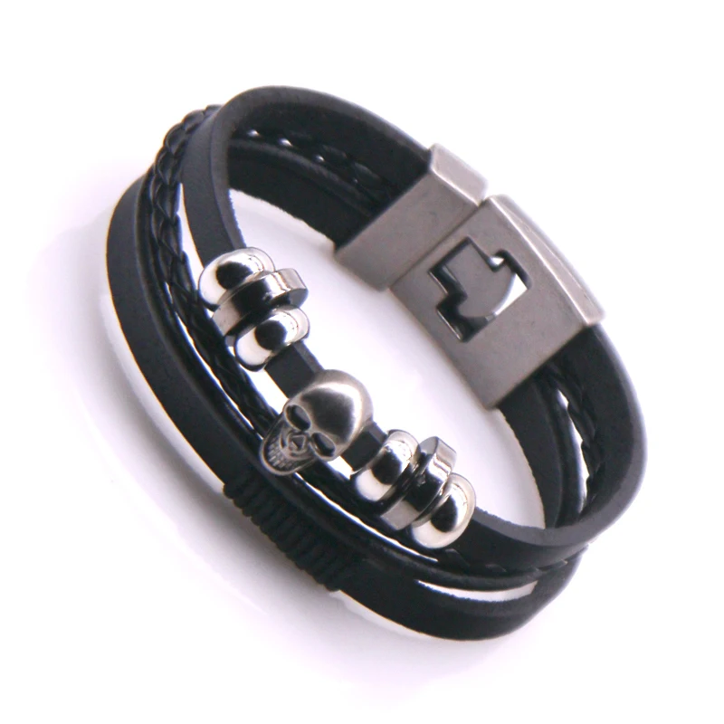 Новинка, модные черно-коричневые браслеты с якорем, Мужская веревочная цепочка с подвеской, мужской браслет, металлический спортивный браслет - Окраска металла: HJ66