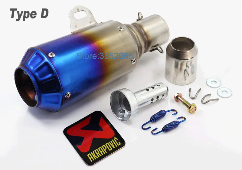 Универсальный 51 мм akrapovic выхлопной мотоцикл скутер глушитель Escape подходит для CB1000R R1- BJ300 Z250 RSZ с DB Killer - Цвет: Type D