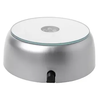 

4-LED Round Luminous Base Laser Light Stand Holder For Cocktail Crystal Glass Transparent Objects Display