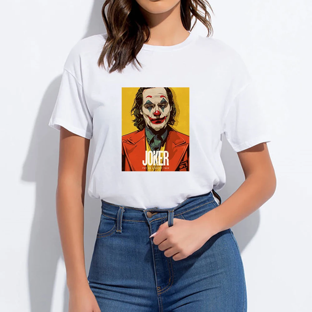 

Joker Harajuku Tshirt Trendy Casual Punk Art Printing T-shirt Oversize Graphic Hipster Cheap Vogue Cute Round Collar T shirt