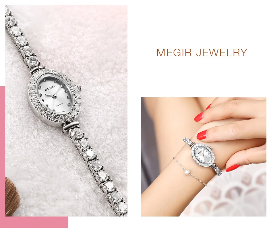 MEGIR Reloj Mujer 2020 Women Luxury Watch Rose Gold Diamond Woman Bracelet Watches Rhinestone Ladies Clock Hour Relogio Feminino