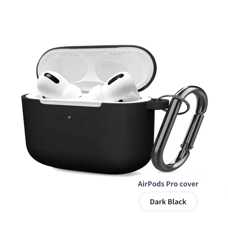 Роскошный милый силиконовый чехол для Airpods Pro Чехол водонепроницаемый беспроводной Bluetooth для apple чехол мягкий чехол для наушников - Цвет: Черный