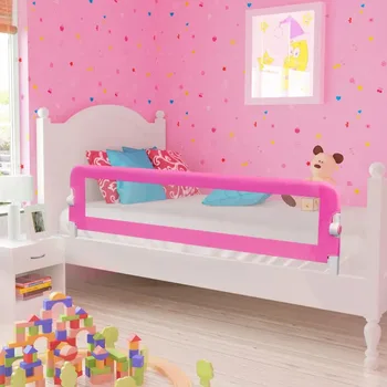 

VidaXL Pink Toddler Safety Bed Rail 150 X 42 Cm Useful Foldable Bed Rail Make Your Kids Safe When Sleeping Furniture Accessories