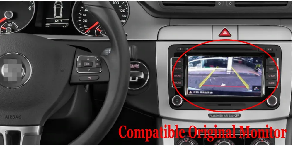 Динамическая траектория камера для Volkswagen Passat 2009 2010 автомобильный экран обновление обратного изображения парковка ручка багажника