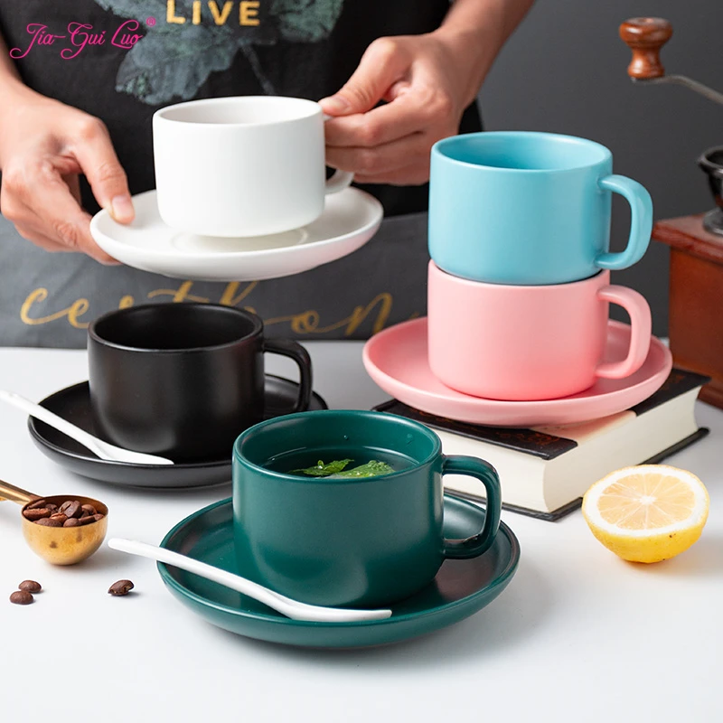 

JIA-GUI LUO Ceramic 220ML Coffe Cup Coffee Set China Ceramic Set Tea Cups and Saucer Sets Coffee Cups Mug G057