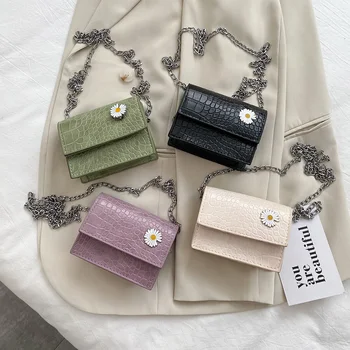 

Crossbody Bag Women Daisy Chain PU Leather Mini Small Shoulder Handbag Vintage Crossbody Bags for Women Birthday Gifts
