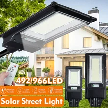 492LED 966LED уличный светильник на солнечной батарее с/без пульта дистанционного управления 6000K уличный светильник для улицы, садовый настенный светильник, промышленный светильник безопасности ing