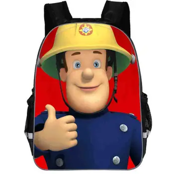 

New 11-16 Inch Popular Gifts For Kids Baby Round Backpack Bag For Children Cartoon Hero Fireman Sam Backpack Bag For Girls Boys