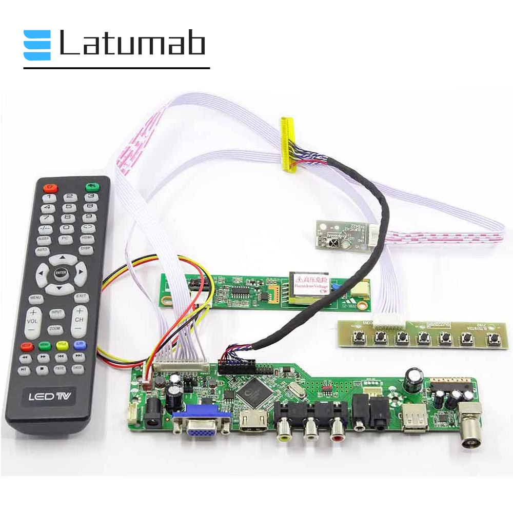 

Latumab Driver Board for LTN141W1-L01 / LTN141W1-L04 / LTN141W1 LVDS 14.1" LCD Display TV+HDMI+VGA+USB 1280×800 Controller Board