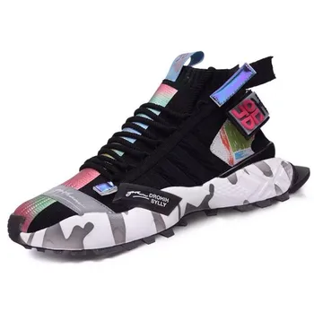 

2020 new Fashion Sneakers Men Knit Upper Breathable Casual Shoes Trainers