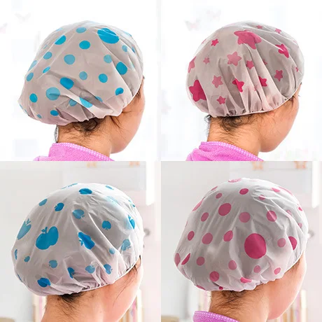 Cute Waterproof Shower Cap Thick Adult Women's Shower Cap Waterproof Bath Hat Mu Shower Cap