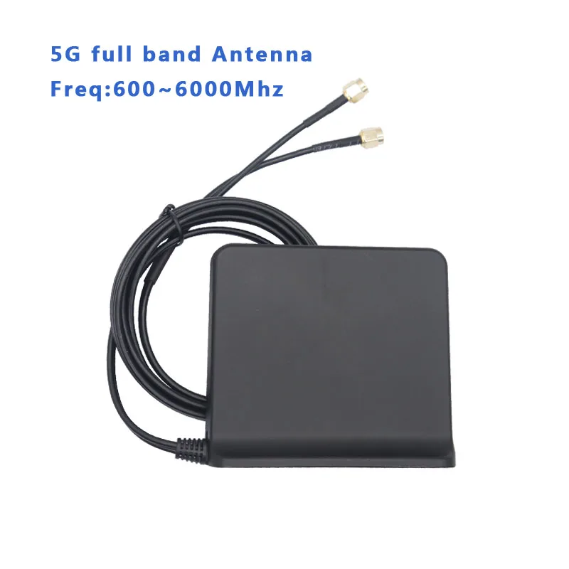 Factory price 5G+5G 2x2 MIMO High gain 12dBi 600~6000Mhz indoor omni 5G Antenna with 2 cables for communication