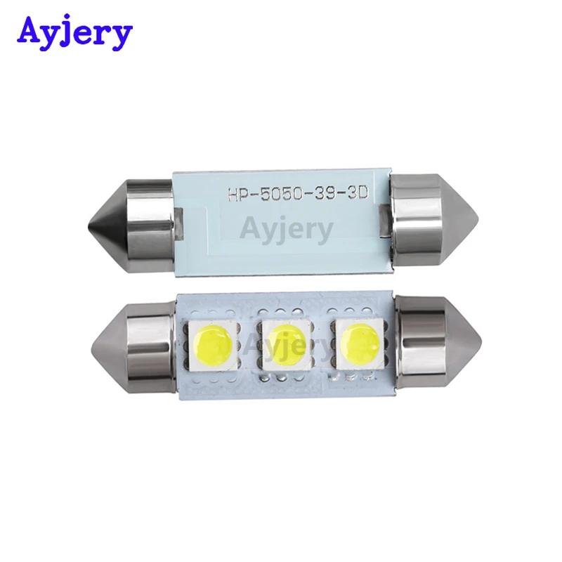 Ayjery 200 шт. C5W купол с фестонами 5050 SMD 3 светодиодный 36 мм/39 мм/41 мм авто интерьер дверная Лампа Белая табличка с регистрационным номером свет светодиодный лампы 12V