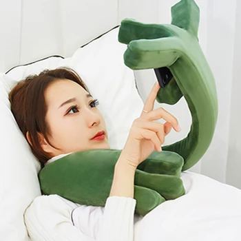 

1pc U-shaped Pillow Mobile Phone Holder Lazy Memory Foam Pillow Neck Head Sleep Cushion Phone Holder