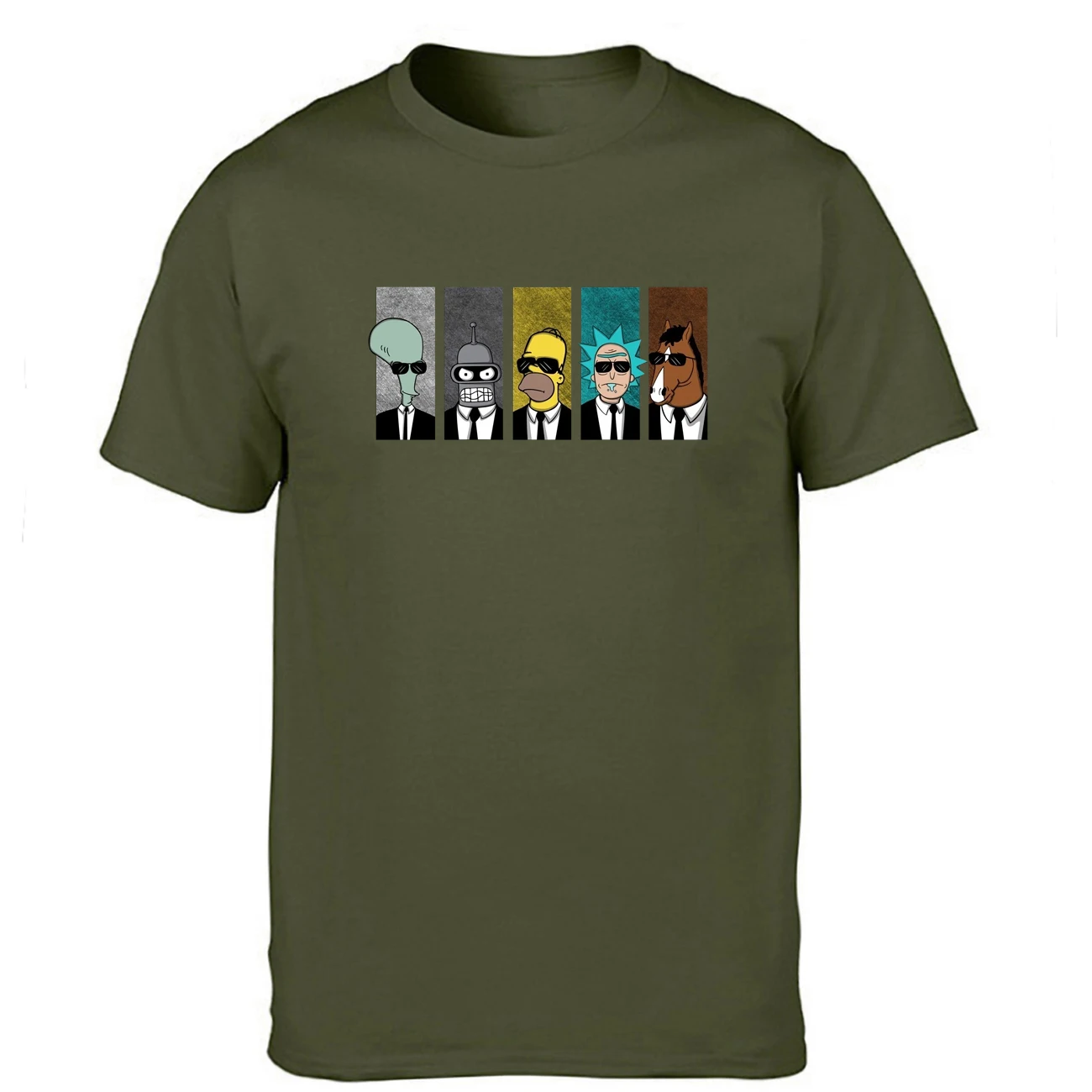 Забавная футболка, мужские летние топы, Рик и Морти, док и мхарти, футболка, Назад в будущее, Camiseta, хлопок, короткий рукав, аниме, футболка - Цвет: Dark Green 6